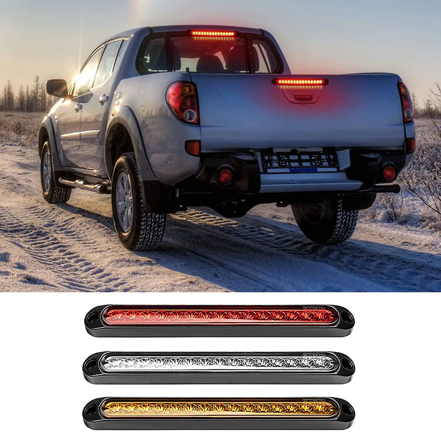 

15LED Car Light Bar Side Marker Turn Signal Stop Warning Lamp High Mount Brake Light Rear Light for Trailer Truck Lorry 10-30V