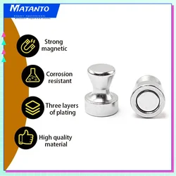 10Pcs/set Super Strong Neodymium Magnet Magnetic Pushpins Sucker Thumbtack Durable Steel Magnet Push Pin for Refrigerator Locker