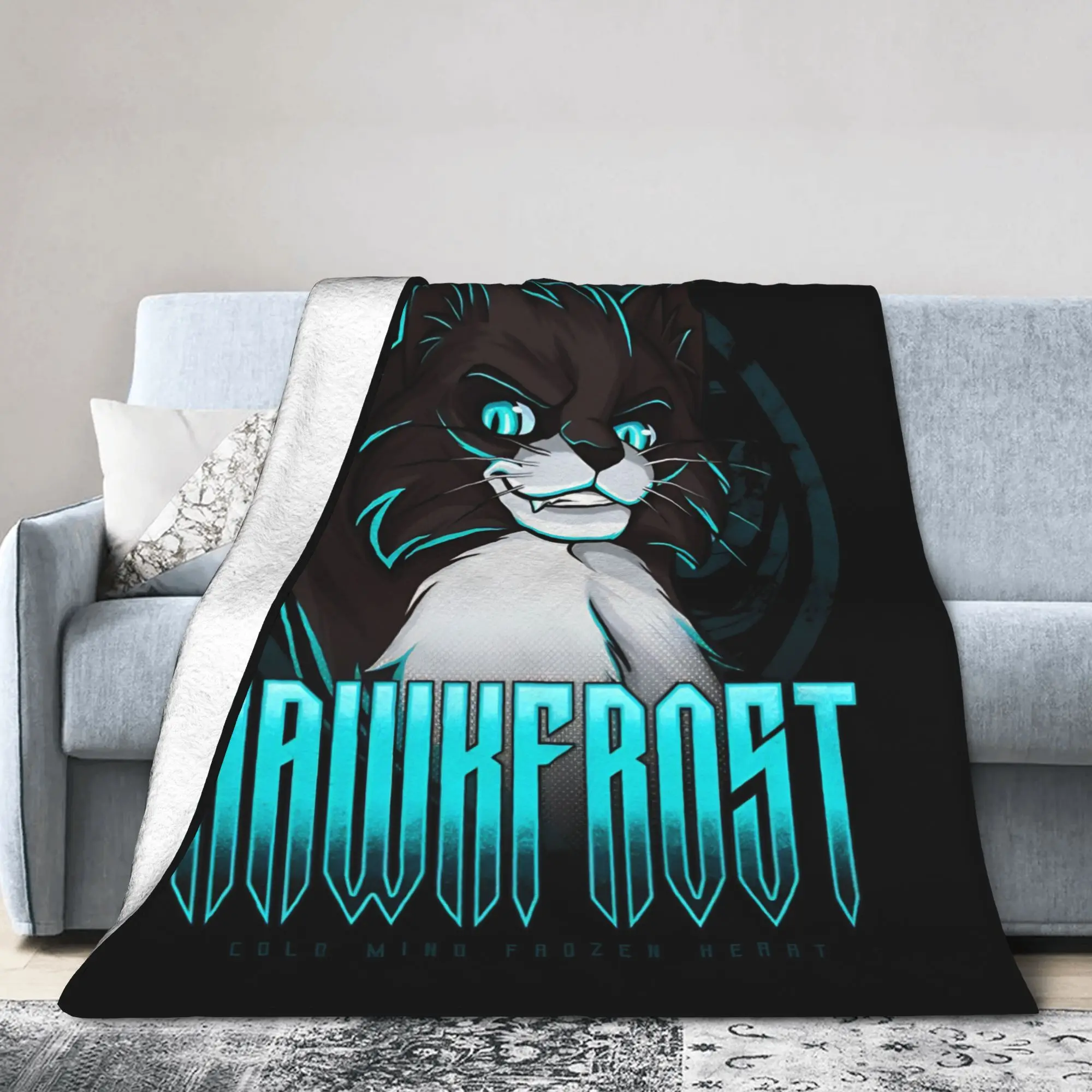 Hawkfrost Cats River-Clan Flannel Throw Blanket Warriors FireStar Bedding Knitted Blanket Gift Portable Multi-function Throws