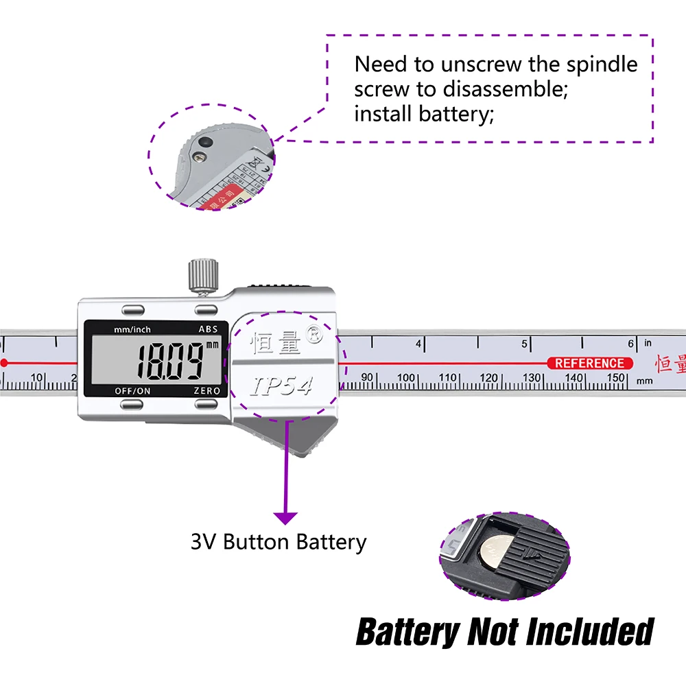 High Precision Long Jaw Inner Diameter Digital Display Caliper 150mm 200mm 300mm 500mm Non Standard Calipers Industrial Grade