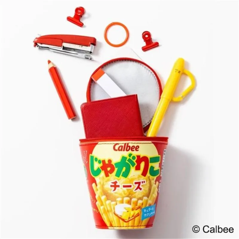 Lindo suplemento de revista taza de patatas fritas bolsa de almacenamiento de abejas bolsa de cosméticos bolsa de mano suave PU impreso cierre de cremallera coreano Sle