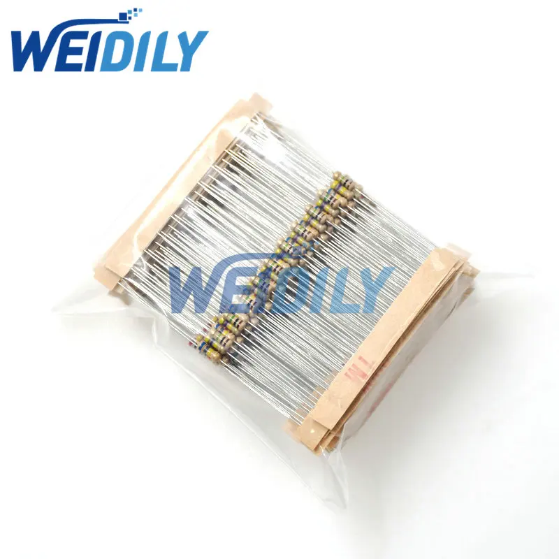 300PCS Zestaw rezystorów 1/4W 0.25W 5% 30 wartości * 10szt Rezystancja folii węglowej 10R - 1M ohm Zestaw czterokolorowych rezystorów