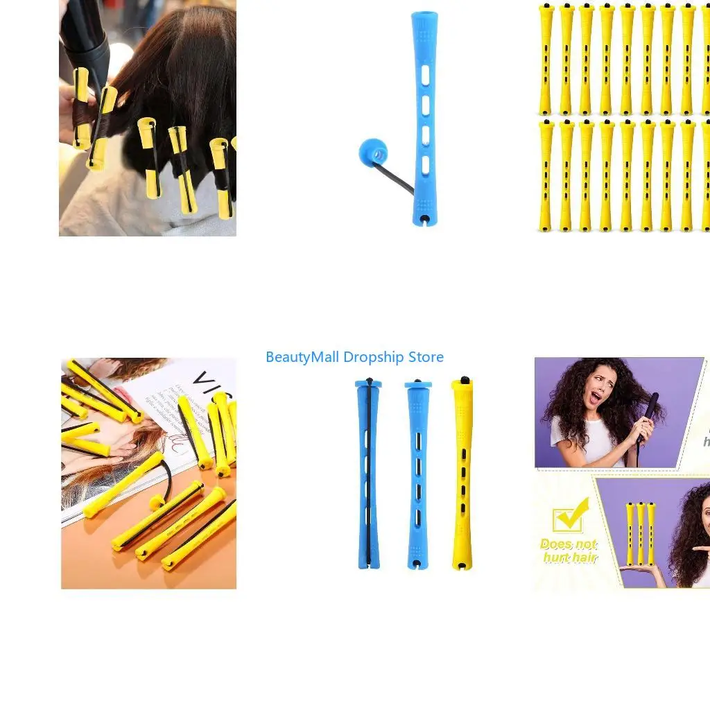40JD 60pcs Hair Perm Rods Cold Rod Plastic Perming Rods Curlers Hair Rollers for Salon Home Styling Tools