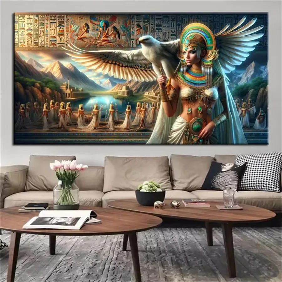 

Large Beautiful Egyptian Beauty Owl full diamond painting Cleopatra picture kit diamond embroidery mosaic handmade crafts decor