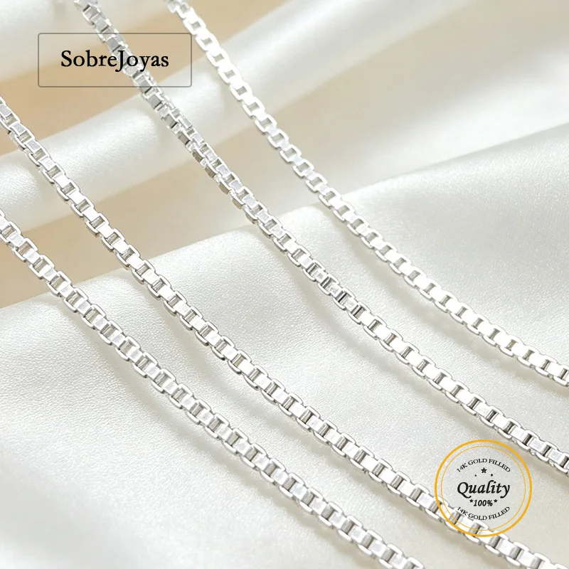925 Sterling Silver 0.85mm Box Chain 100cm Unfinished Wholesale DIY Jewelry Findings for Footage And Accessories