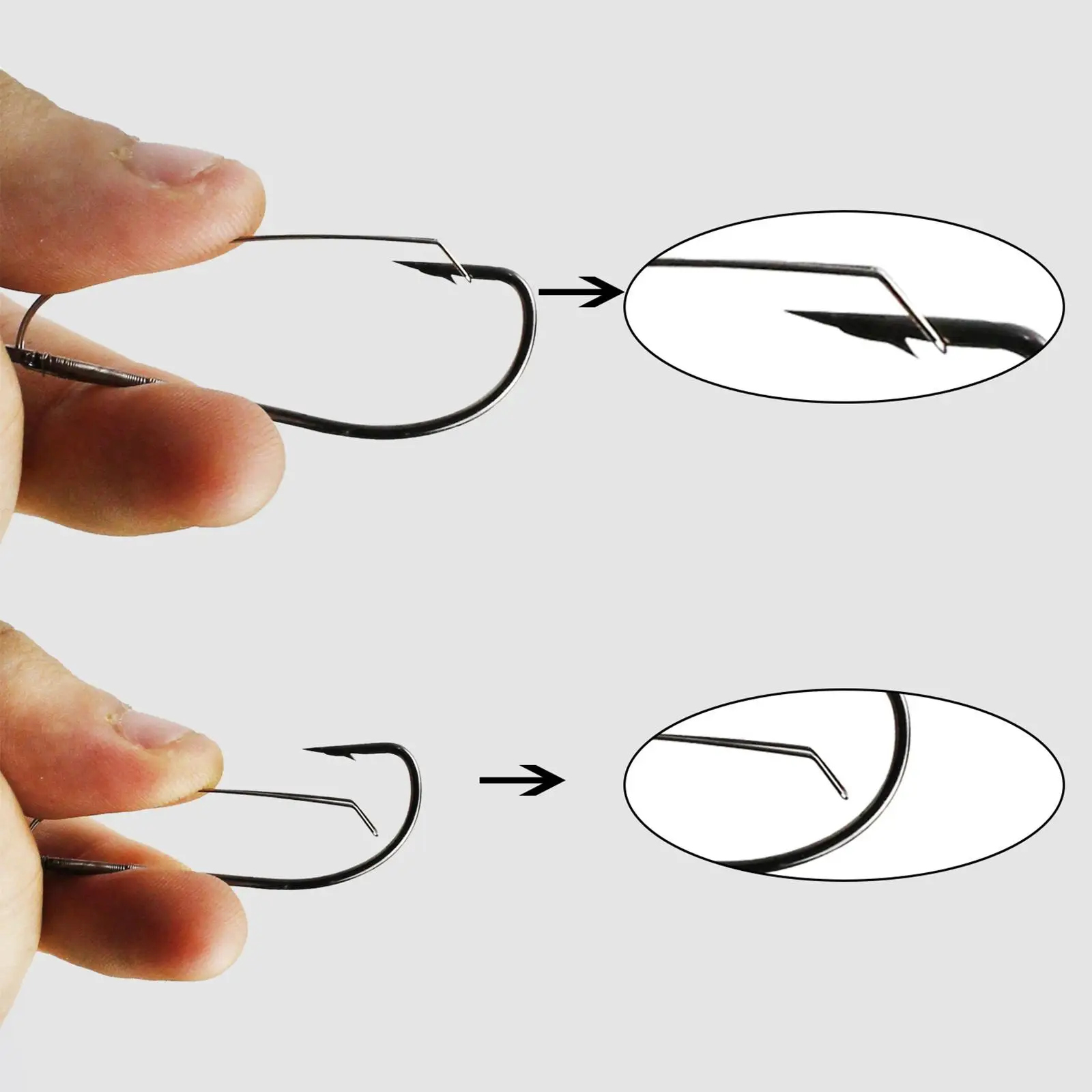 

High Carbon Steel Weedless Hooks Strong Barb Wacky Worm Hooks Set Freshwater Lure Fishing for Bass Fishing