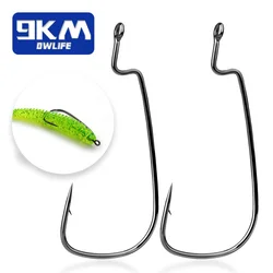 Ewg Haken 50 Stück Bass Fishing Texas Rig Haken Wide Gap Offset Worm Angelhaken Salzwasserangeln Offset Haken Süßwasser 10 ~ 8/0 #