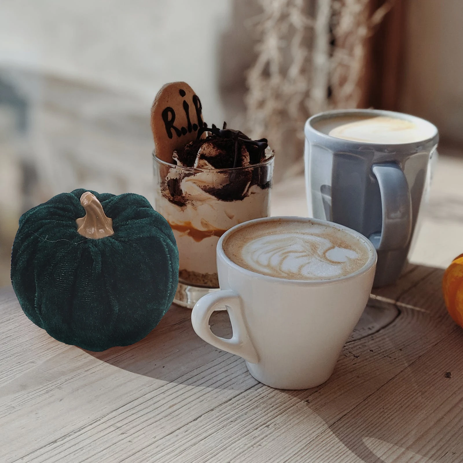 

5 Pcs Pumpkin Decoration for Halloween Ornament Simulation Small Inflatable Fake Foam