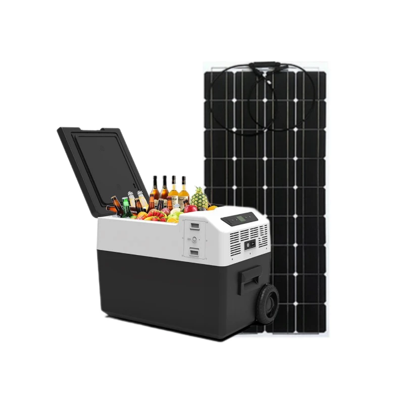 solar refrigerator with panel dc solar refrigerator solar fridge dc power refrigerator with build-in lithium battery