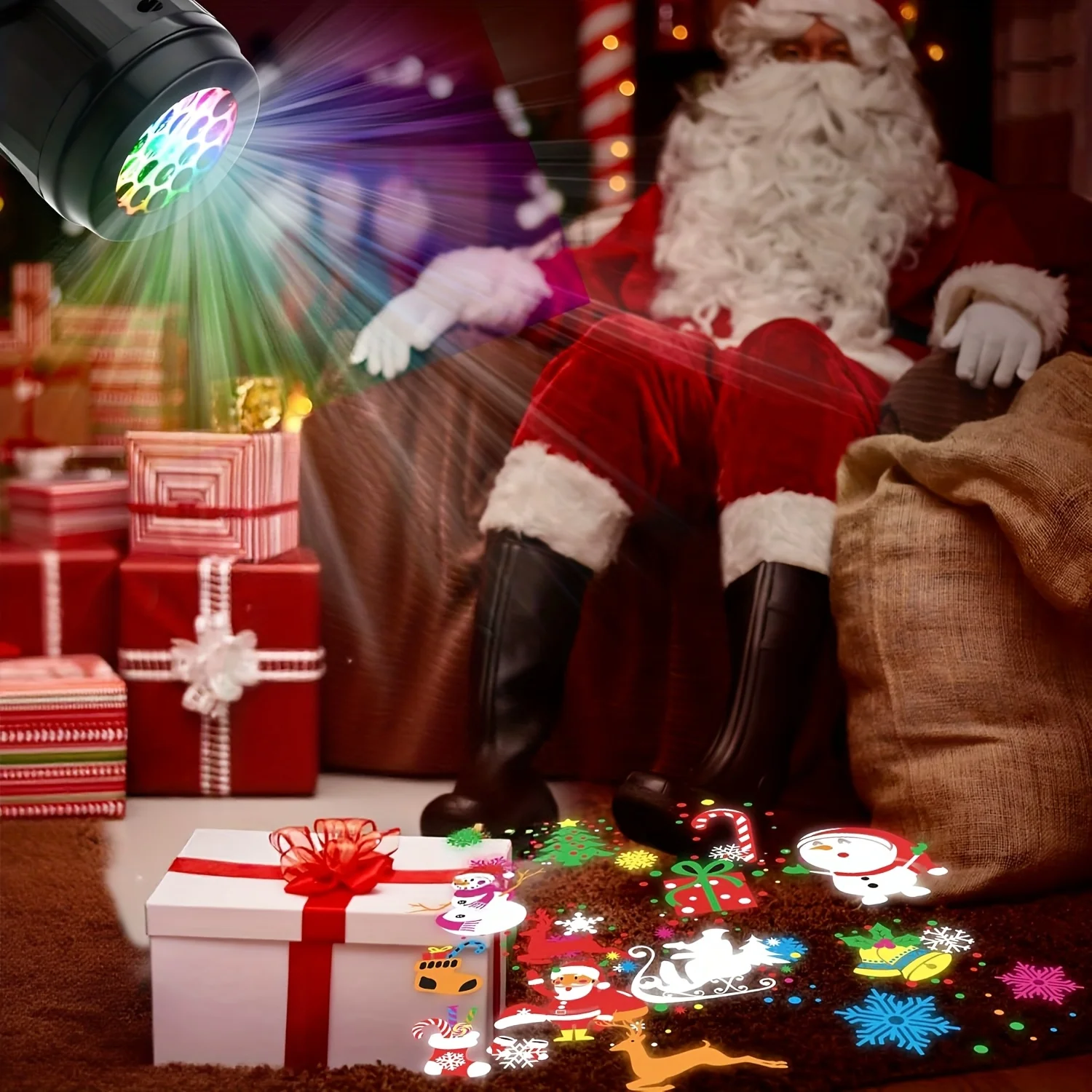 LED عيد الميلاد ندفة الثلج جهاز عرض ليزر أضواء 16 أنماط الدورية USB المكونات في عطلة ديكور لحفلة عيد الميلاد السنة الجديدة