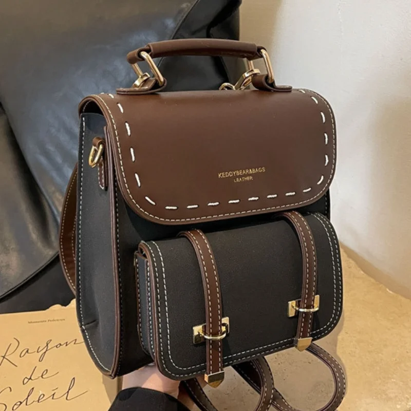 

Backpack for Women Leather Backpack Women Handbags Girls Travel Patchwork Female Backpacks for Casual School Laptop Bags women