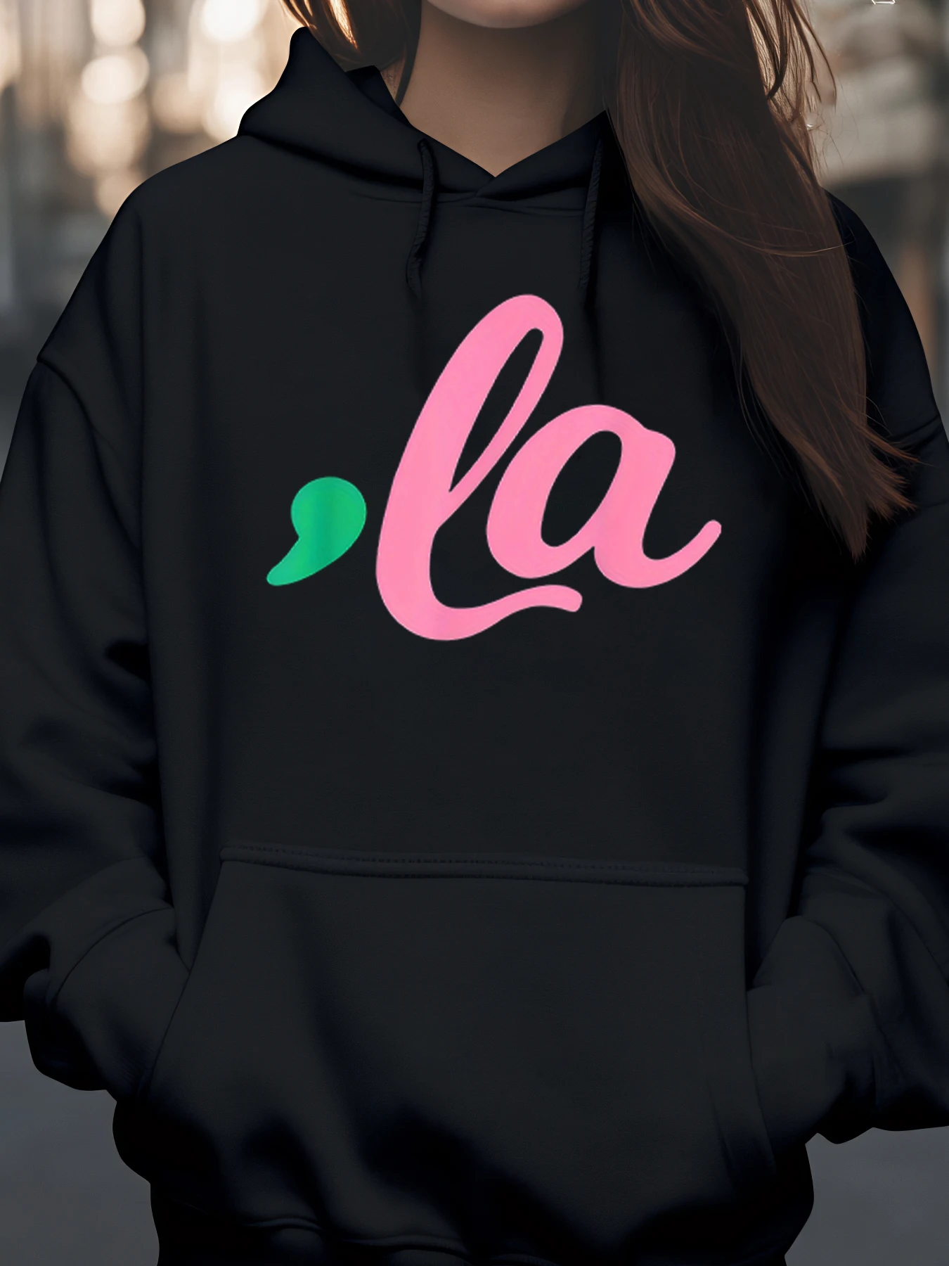 

Толстовка с принтом Comma La, осенняя модная повседневная одежда, женская уличная одежда