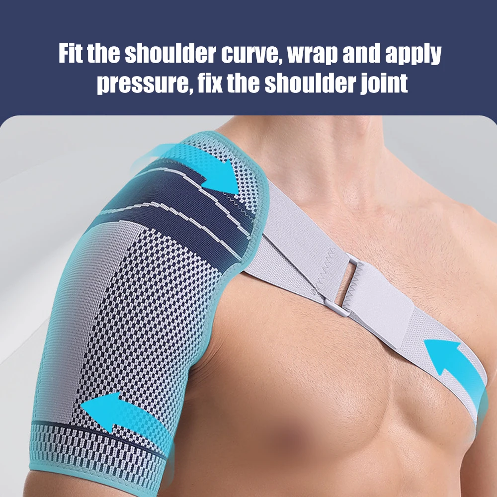 1pc Left Right Shoulder Support Stabilizer Compression Sleeve with Adjustable Strap for Rotator Cuff Relief, Frozen Shoulder