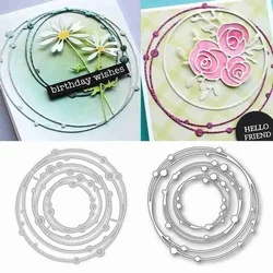 3d Spotty Line Circle Frame Metal Cutting Dies Stencils for Scrapbooking/photo Album Stamps Decorative Embossing Paper Craft