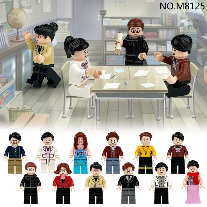 

M8125 Фигурка кампуса Учитель физики Студент Меджио Дети собрать мелкие частицы Строительный блок Игрушки Трансграничные