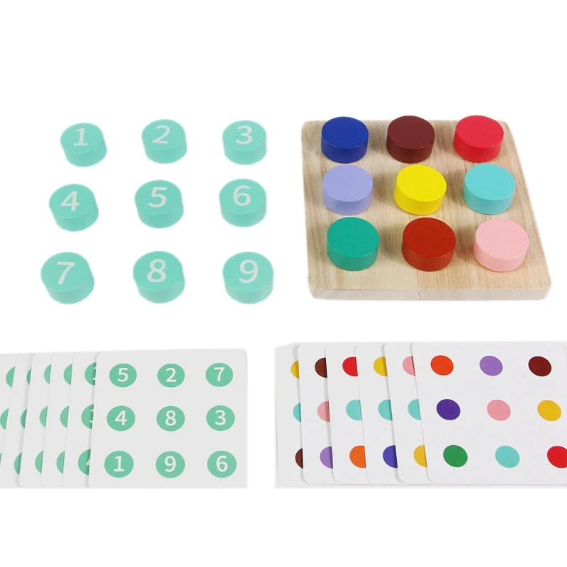 Bottle Cap Matching Challenge Game Color Number Cognition Children Wooden Building Table Game Baby Early Education Toy