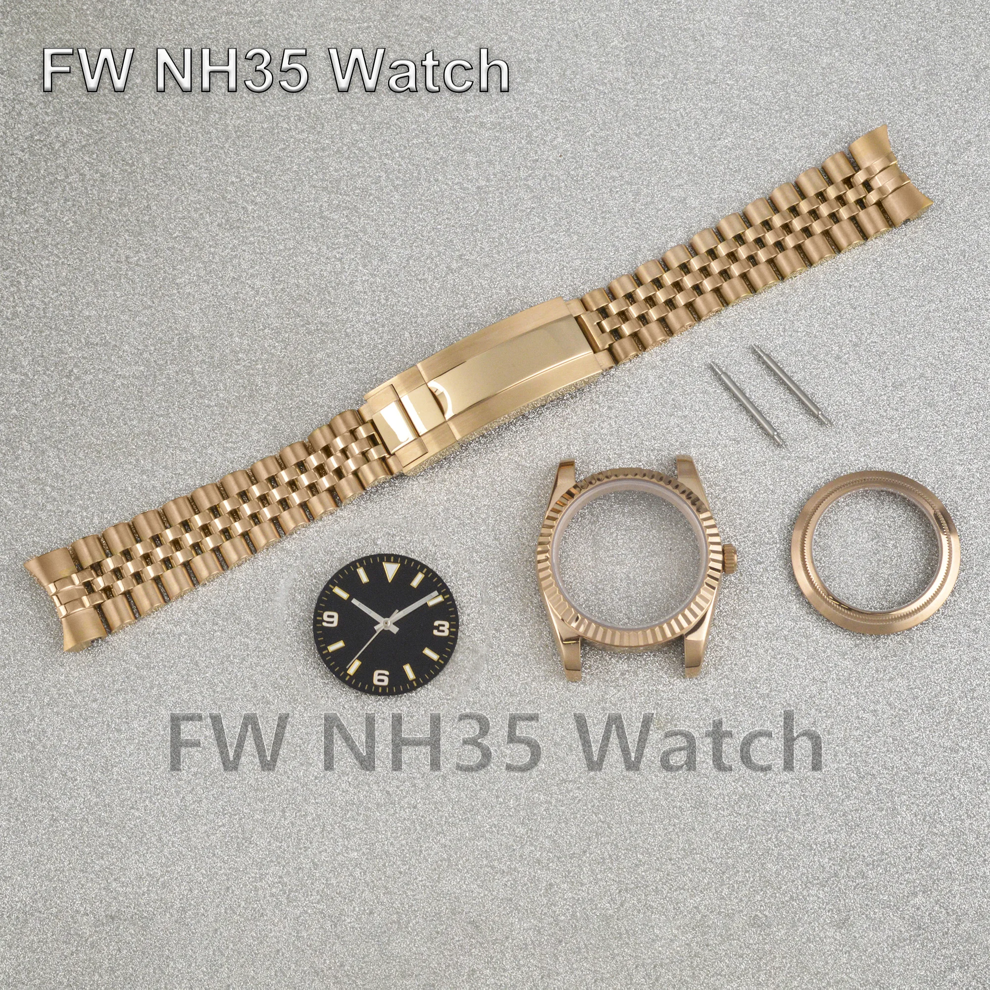 NH35 Case Water Resistant Solid Stainless Steel Watch Case for Datejust fit NH34/35/36 Movement Watch Parts 36mm/39mm Watch Case