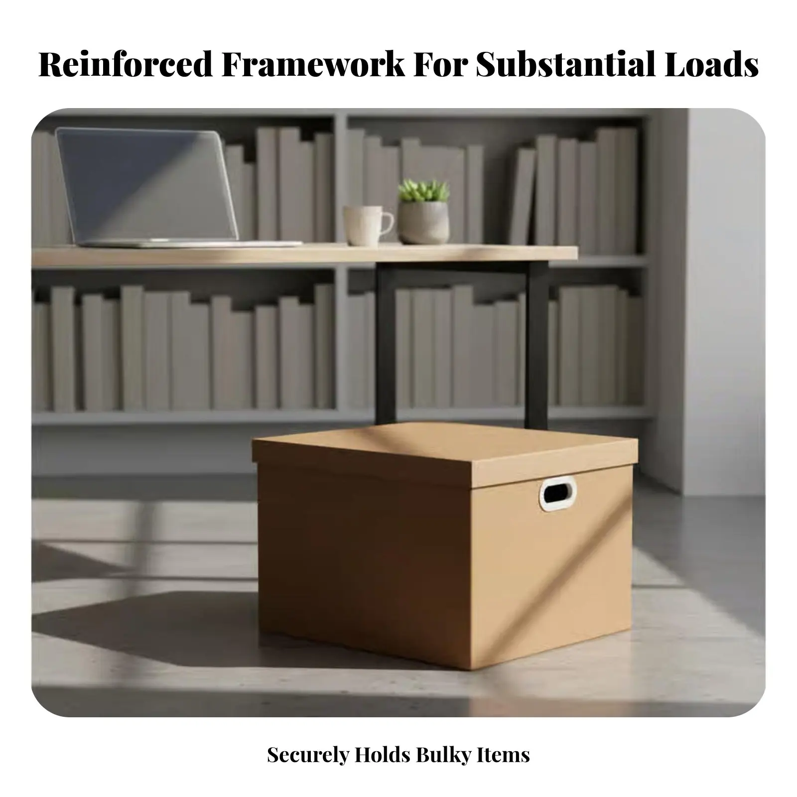

Foldable Cardboard Container sturdyDuty Household Storage Large Capacity Ships Flat for Home Organizers, Students