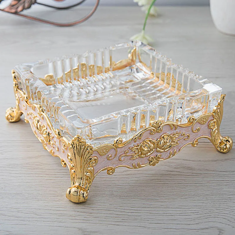 

Luxury glass ashtray - large, retro metal cigar ashtray for bars and hotels