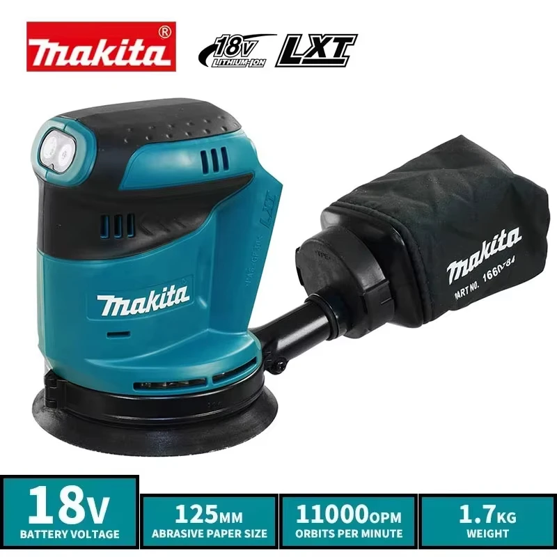 Makita DBO180Z 11000OPM akumulatorowa tarcza akumulatorowa losowa szlifierka oscylacyjna do obróbki drewna szlifowanie szpachlówka polerowanie 18V narzędzie litowe