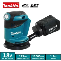 Makita DBO180Z 11000OPM Akku-Akku-Exzenterschleifer, Exzenterschleifer, Holzbearbeitung, Schleifkitt, Polieren, 18 V Lithium-Werkzeug