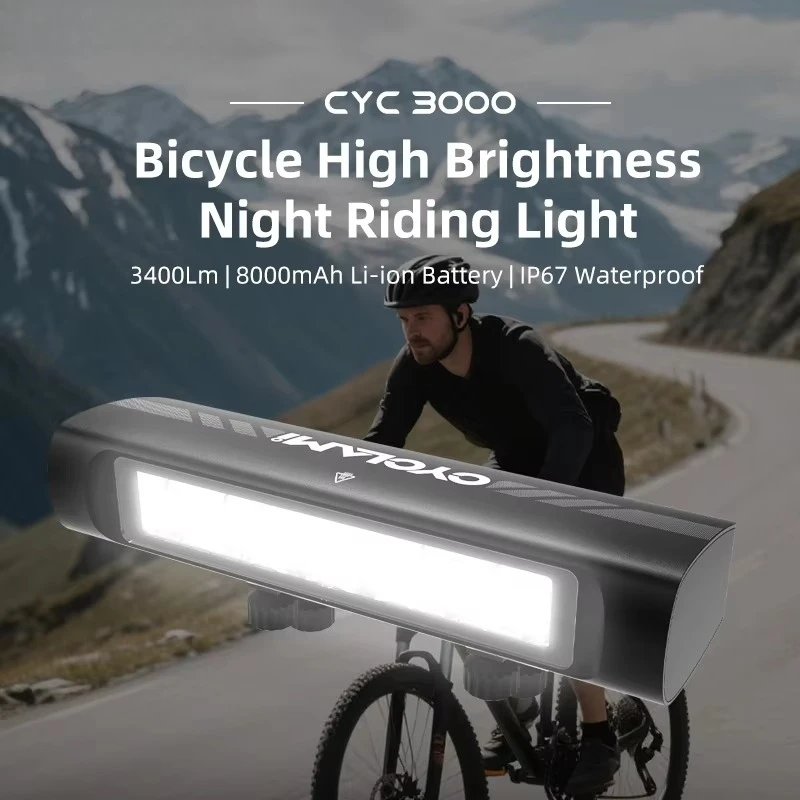 

Велосипедный фонарь LED 3400 люмен, перезаряжаемый, с 9 режимами, водонепроницаемый IP67 для ночной езды