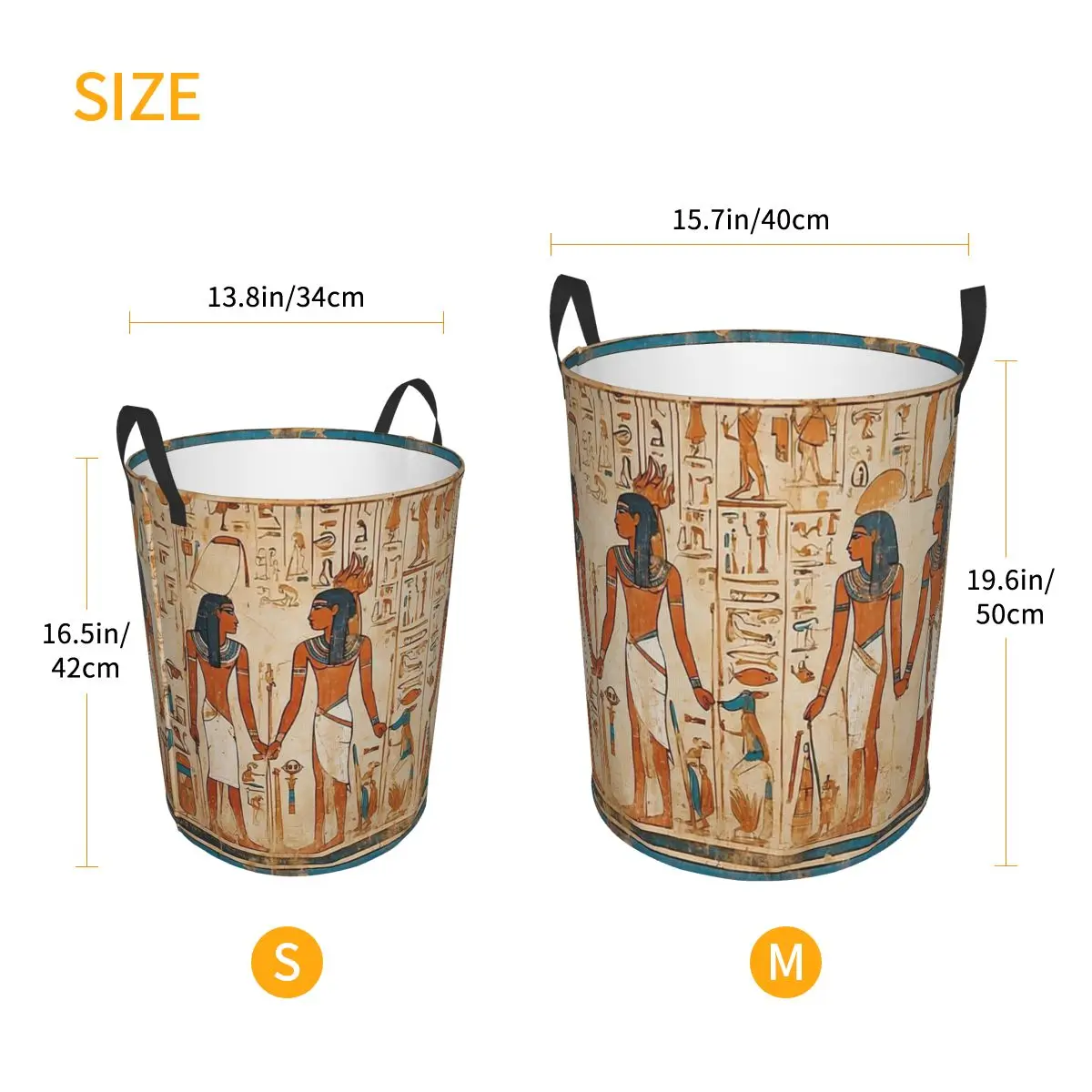 Ancient Egypt Mural Egyptian Mythology Foldable Laundry Baskets Dirty Clothes Home Organizer Large Waterproof Box For Home Kids