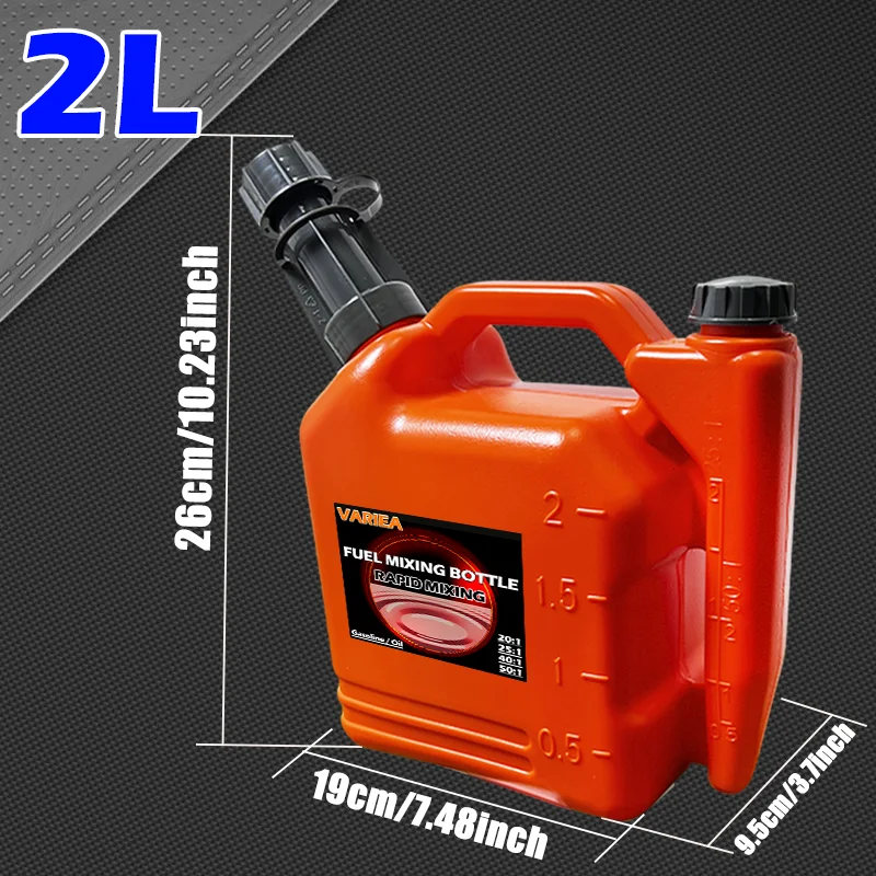 VARIEA-2.0L Doppelport-Zwei-Takt-Kraftstoffmischflasche, Motor-Mischbehälter, Kraftstoffverhältnisse 20:1/25:1/40:1/50:1 – Detail 3