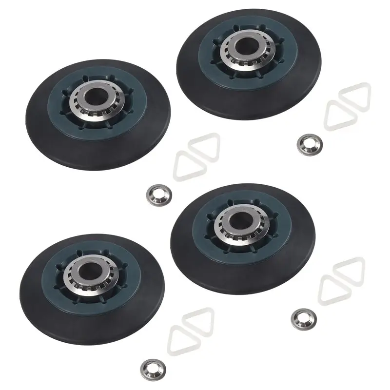 Essential Top 4Pack W10314173 Dryer Drum Roller Replacement For Dryer Compatible With WPW10314173 Roller Drum Support Kit Dryer