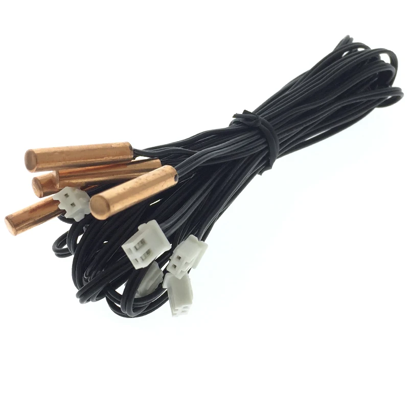 10K Resistance Copper Cylinder 5x25 Probe B Value 3950/3435 Long 1m NTC Thermistor Temperature Sensor With XH Plug