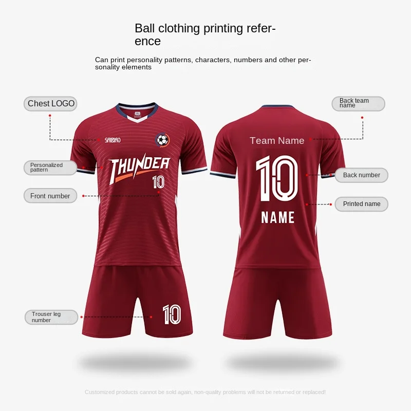 Adult Kids Football Jerseys Sets custom logo Men Soccer Kit Sport Clothes Print Number Football Soccer Set Suit Training suit