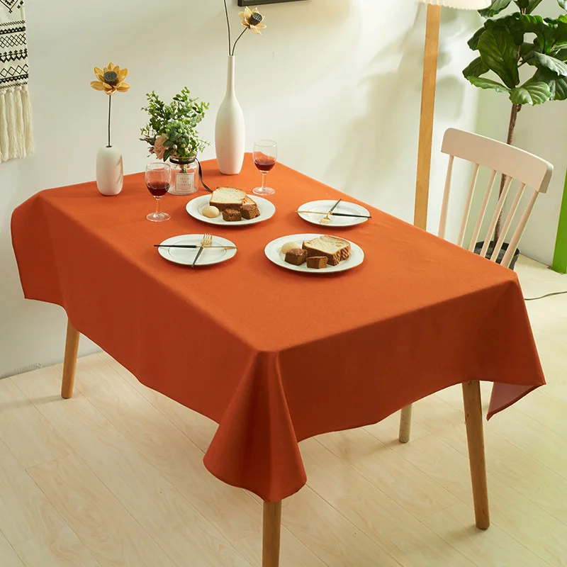 Orange Rectangle Tablecloth Table Cloth Wrinkle Free Fabric Washable Polyester Table Cover for Dining Table Party Halloween Gif