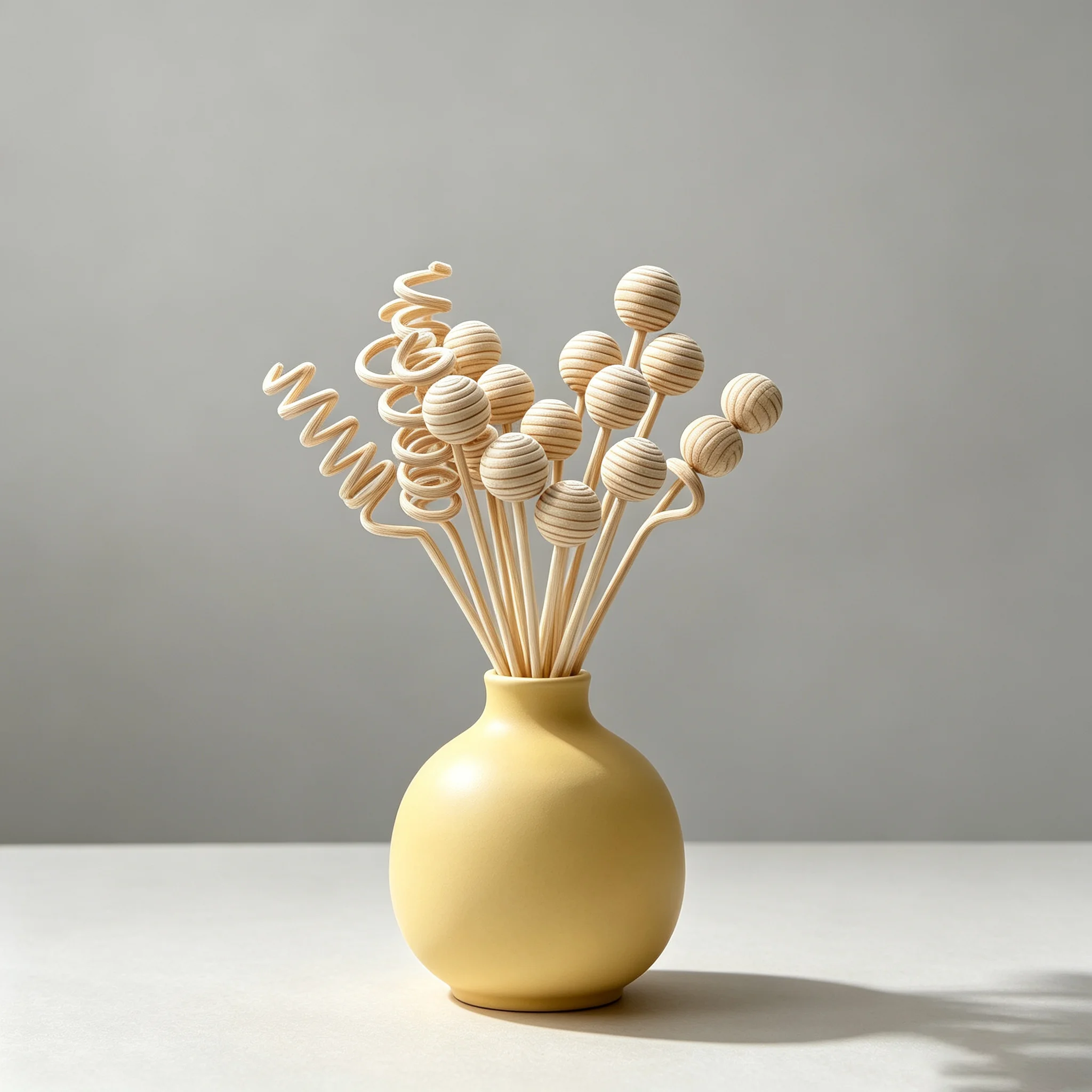 20Pcs Natural Rattan Reed Diffuser Sticks Spiral Shape Flameless Aromatherapy Volatile Rods Essential Oil Diffuser Replacement