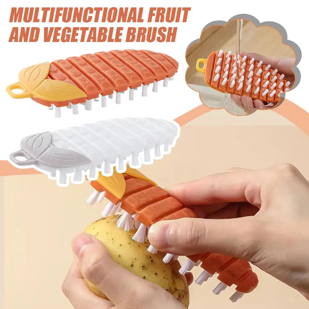 Fruit And Vegetable Cleaning Brush Flexible Multi-function Kitchen Cleaning Tool For Potato And Yam Puree Remover Brush D7t8