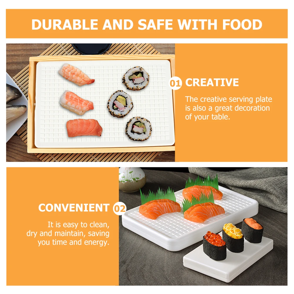 

1 Set Seafood Freshness Retention Ice Bamboo Plastic Sashimi Fruit Serving Tray Decorative Dinner Plate Sushi Plate Seafood Dish
