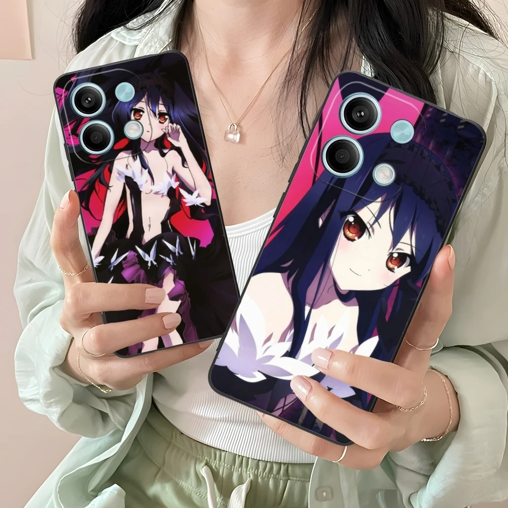 Accel World Kuroyukihime Mobile Cell Phone Case for Xiaomi Redmi 13 13C 12 12C 10 10C A1 A2 A3 Plus 5G Black Phone Cover Shell