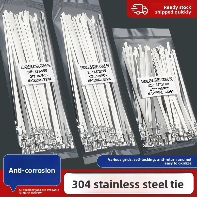 

304 Stainless Steel Cable Tie 304 Metal Tightener Buckle Strong Retainer Reusable Steel Wire Wire Strap