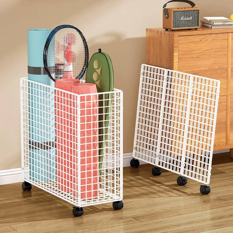 High quality furniture foldable cabinet clothes storage baskets living room yoga mat rack organizer