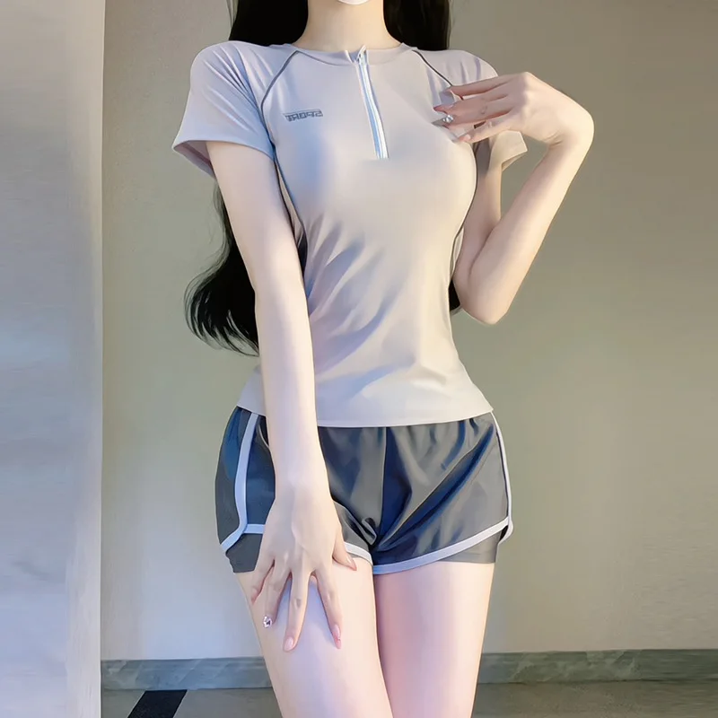 2026 New Women Luxury Style Split Swimsuit Conservative Tummy Hiding Slim Fit Professional Training Swimming Bathing Suit