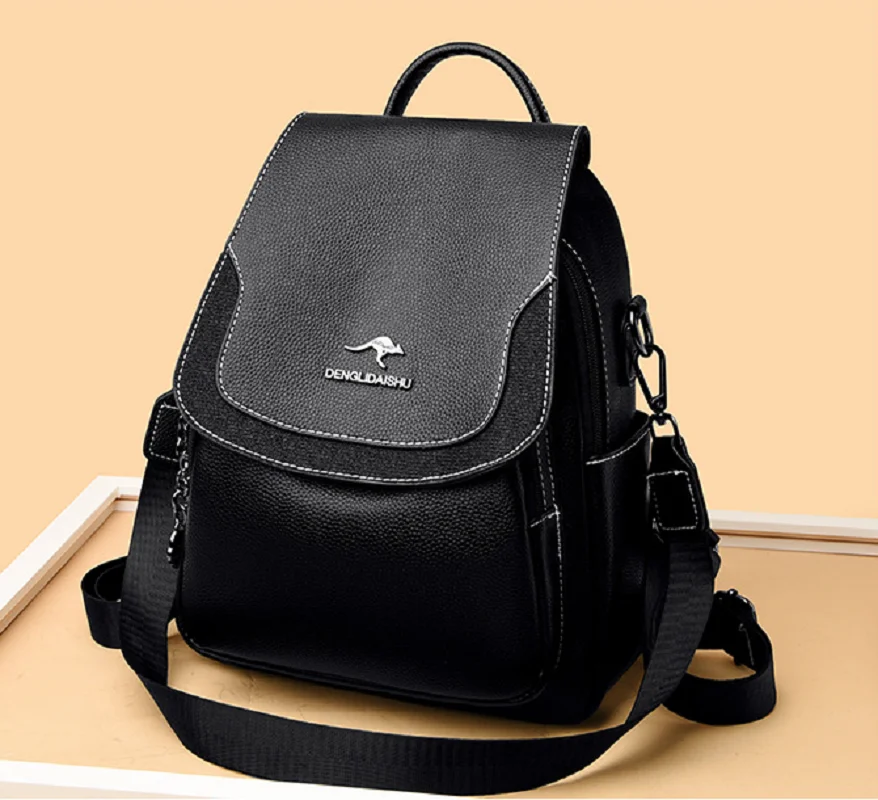 

2025 новые женские корейские модные кожаные рюкзаки высокого качества, большие вместительные дорожные сумки на плечо, школьная сумка, рюкзак через плечо