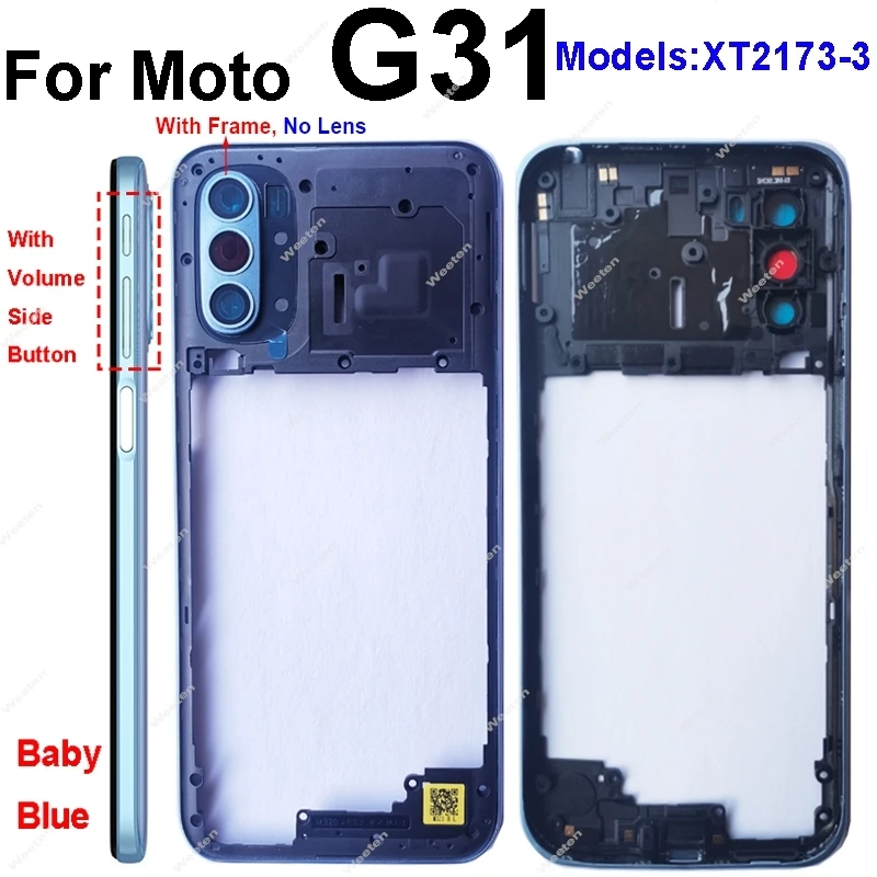 For Motorola MOTO G31 G41 G71 Middle Housing Holder Cover Bezel with Volume Button Replacement