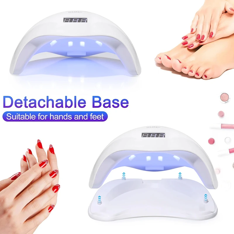 Secador de unhas lâmpada uv led luz do prego 48w para salão profissional rápido secador de gel de unhas com 4 temporizadores sensor automático display lcd