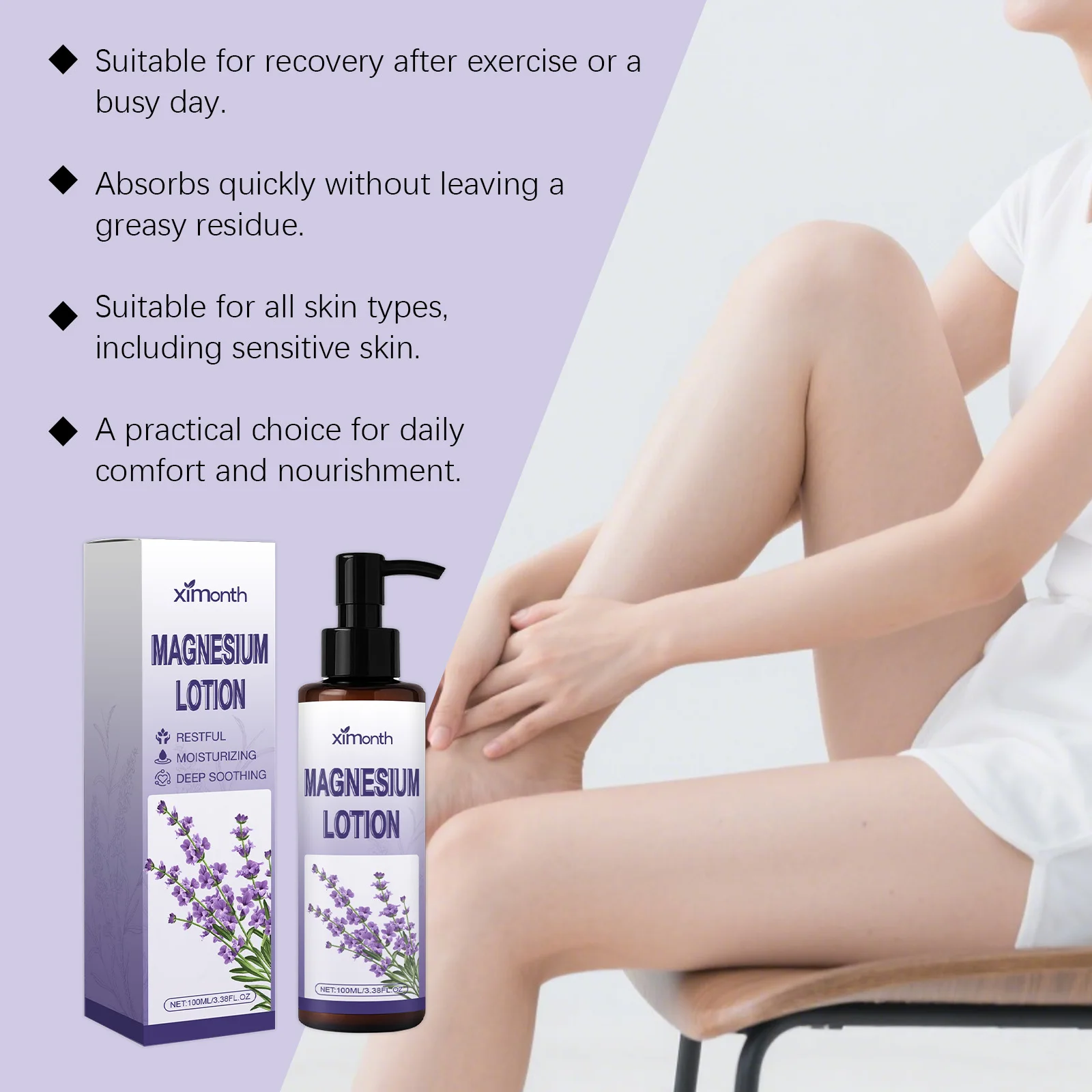 Balsam z magnezem wspomagający głęboki sen, poprawiający bezsenność, łagodzący bóle mięśni, relaksujący, aromaterapia, lawendowy krem wspomagający sen.