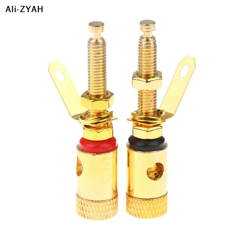 【AYh】1Pc Gold Plated Amplifier Speaker DIY Lengthen Push-Type Terminal Binding Post Banana Plug Socket Connector 4mm Plugs