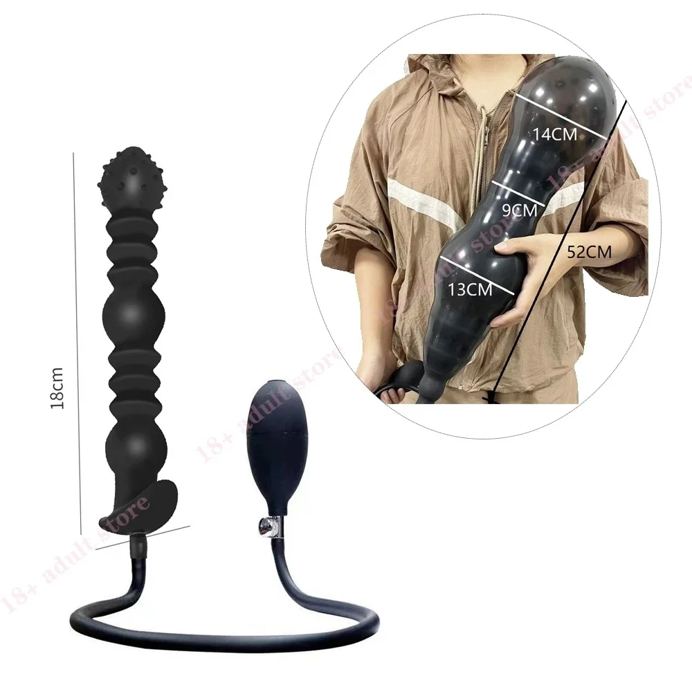 Inflatable Anal Plug Anal Speculum Expander Dilator Silicone Vagina Huge Butt Plug Prostate Massager Anus Sex Toys For Women Men