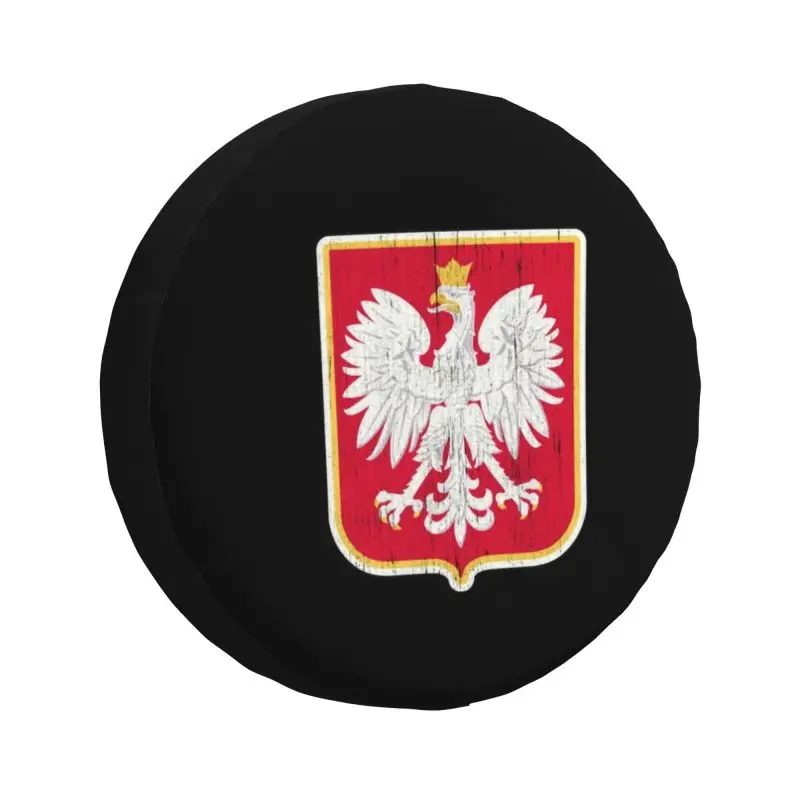 

Custom Polska Polish Coat Of Arms Eagle Tire Cover 4WD 4x4 SUV Poland Flag Spare Wheel Protector for Jeep Grand Cherokee