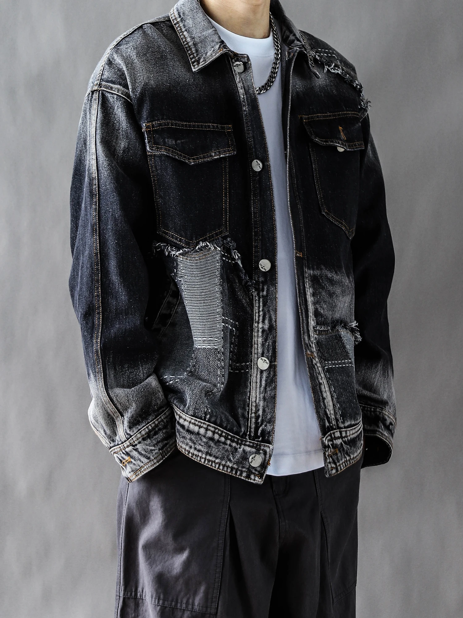 

Ретро-японская мужская повседневная свободная рабочая куртка в американском уличном стиле, весенне-осенняя джинсовая куртка, модная брендовая хлопковая куртка