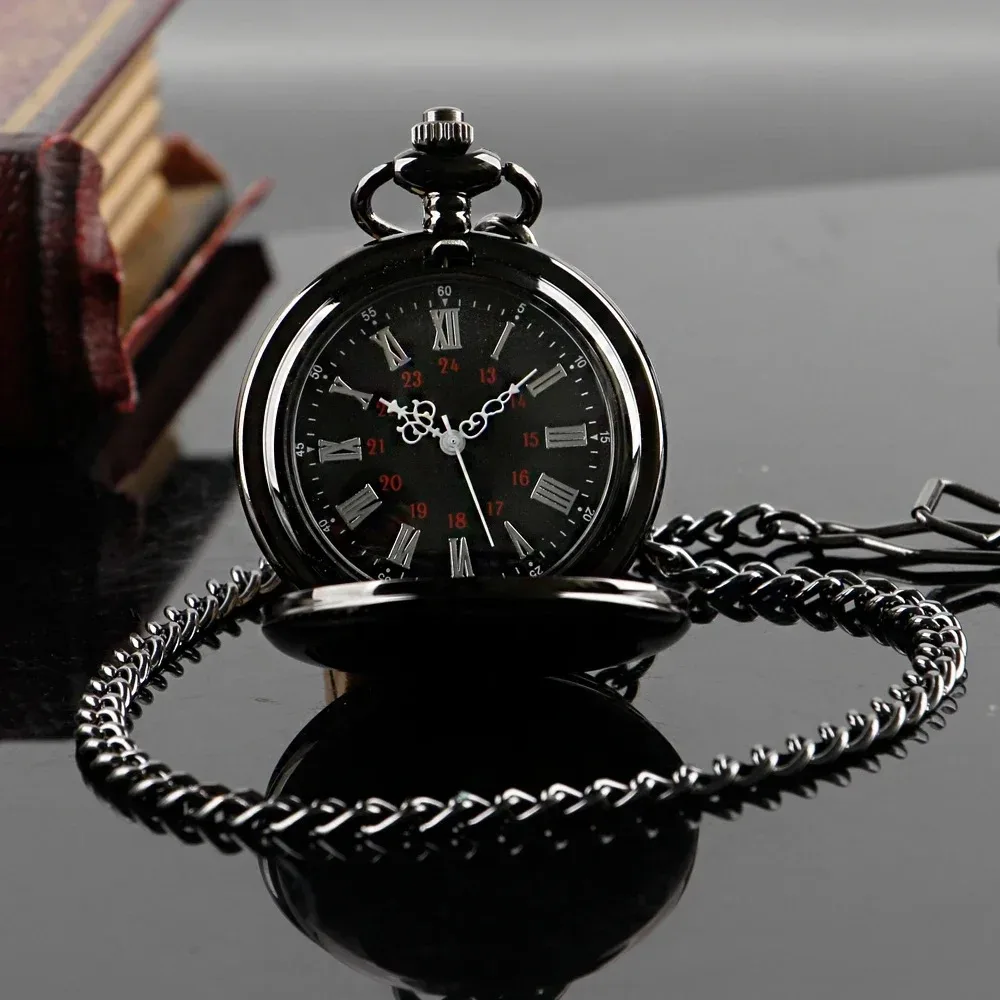 Vintage Smooth Quartz Pocket Watch Necklace Steampunk Men's Women Exquisite Pendant Clock Chain Reloj De Bolsillo