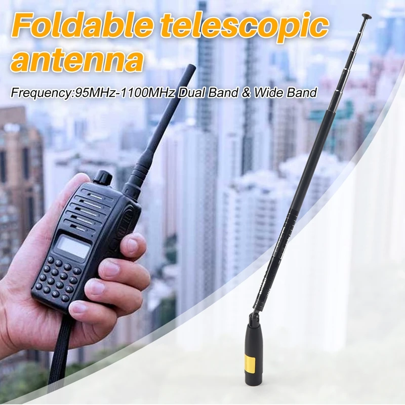 SRH789 SMA Male 95-1100Mhz Foldable Telescopic Antenna