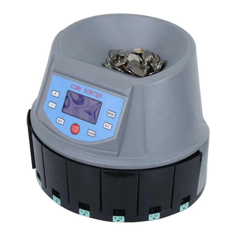 CS-5505 8+1 Channel Value Coin Counter Machine Auto Coin Sorter electronic coin sorter  counter machine